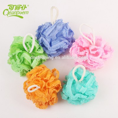 hot sale lace edge Shower bath ball, Bath sponge supplier