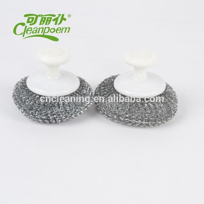 Galvanized Mesh Scourer With Handle For Kitchen Pan Cleaning